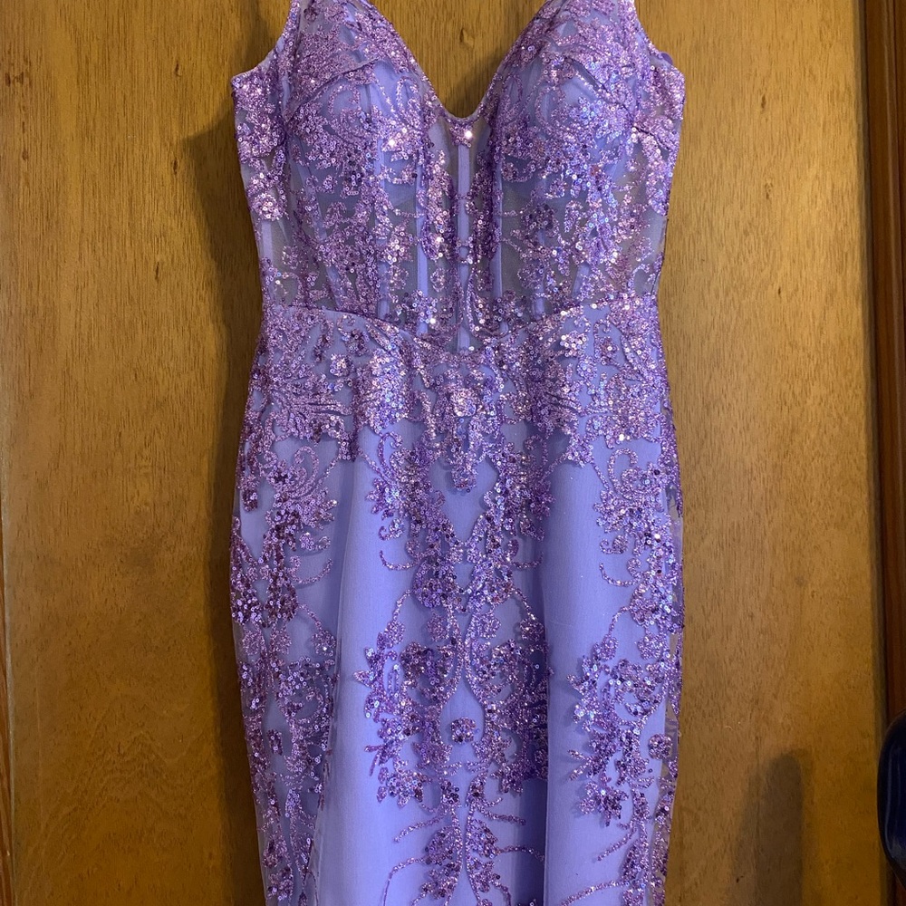 May Queen Lavender Sequin Gown